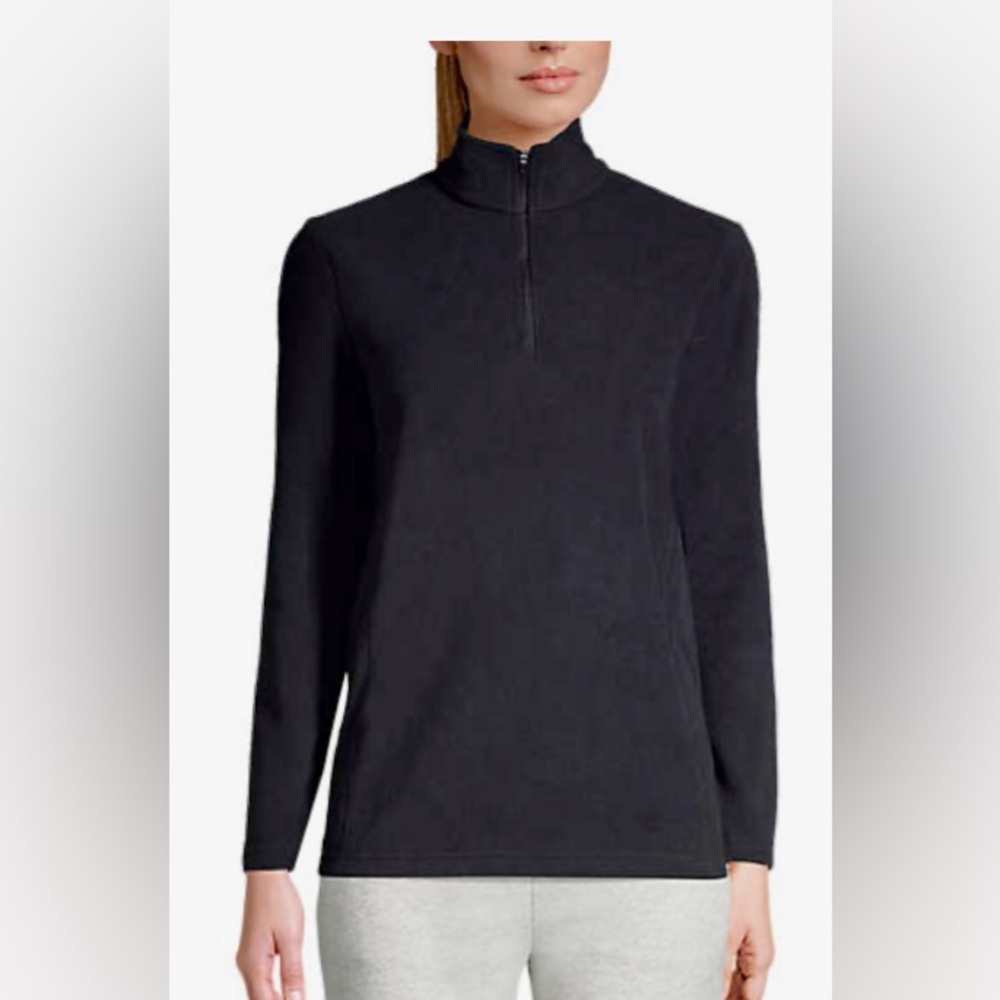 Lands End fleece quarter-zip. Black, size medium